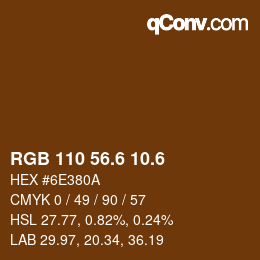 カラーコード: RGB 110 56.6 10.6 | qconv.com