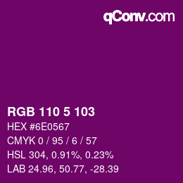カラーコード: RGB 110 5 103 | qconv.com