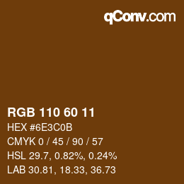 カラーコード: RGB 110 60 11 | qconv.com