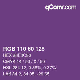 カラーコード: RGB 110 60 128 | qconv.com