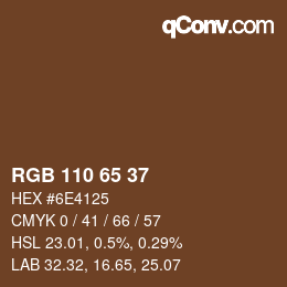 カラーコード: RGB 110 65 37 | qconv.com
