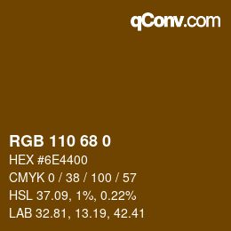 Color code: RGB 110 68 0 | qconv.com