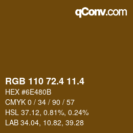 カラーコード: RGB 110 72.4 11.4 | qconv.com