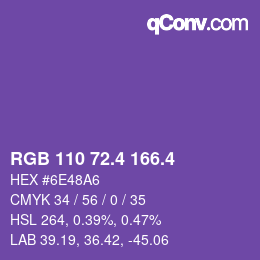 カラーコード: RGB 110 72.4 166.4 | qconv.com