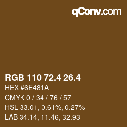 カラーコード: RGB 110 72.4 26.4 | qconv.com