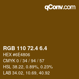 カラーコード: RGB 110 72.4 6.4 | qconv.com