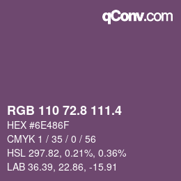カラーコード: RGB 110 72.8 111.4 | qconv.com