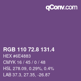 カラーコード: RGB 110 72.8 131.4 | qconv.com