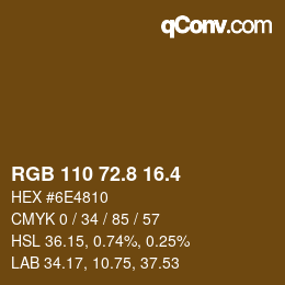 カラーコード: RGB 110 72.8 16.4 | qconv.com