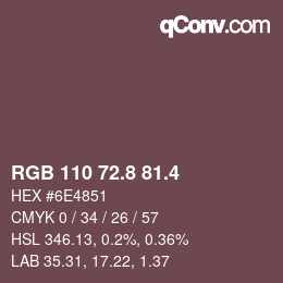 カラーコード: RGB 110 72.8 81.4 | qconv.com