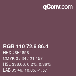 カラーコード: RGB 110 72.8 86.4 | qconv.com