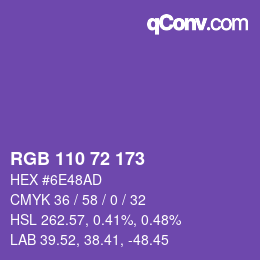 Farbcode: RGB 110 72 173 | qconv.com