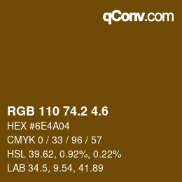 カラーコード: RGB 110 74.2 4.6 | qconv.com