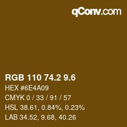 カラーコード: RGB 110 74.2 9.6 | qconv.com