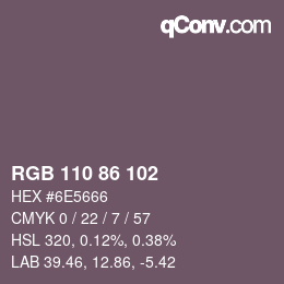 Código de color: RGB 110 86 102 | qconv.com