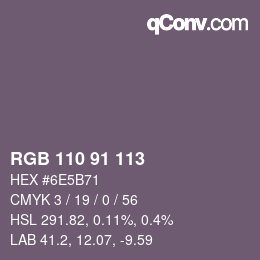 Color code: RGB 110 91 113 | qconv.com