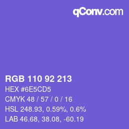 Color code: RGB 110 92 213 | qconv.com
