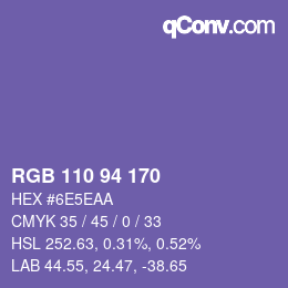 Color code: RGB 110 94 170 | qconv.com