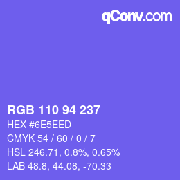 Color code: RGB 110 94 237 | qconv.com