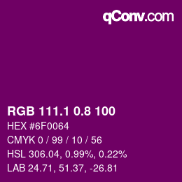 カラーコード: RGB 111.1 0.8 100 | qconv.com