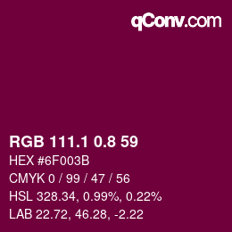 カラーコード: RGB 111.1 0.8 59 | qconv.com