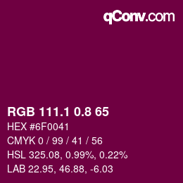 カラーコード: RGB 111.1 0.8 65 | qconv.com