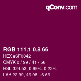 カラーコード: RGB 111.1 0.8 66 | qconv.com