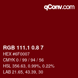 カラーコード: RGB 111.1 0.8 7 | qconv.com