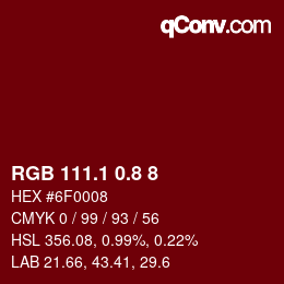 カラーコード: RGB 111.1 0.8 8 | qconv.com