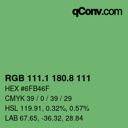 カラーコード: RGB 111.1 180.8 111 | qconv.com