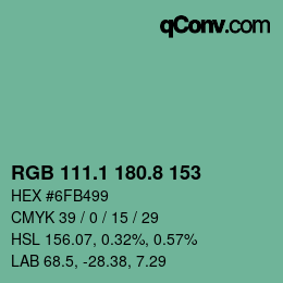 Color code: RGB 111.1 180.8 153 | qconv.com