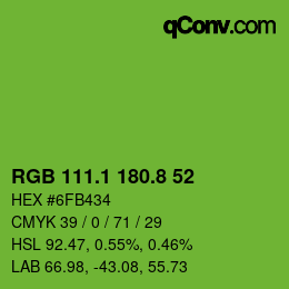 カラーコード: RGB 111.1 180.8 52 | qconv.com