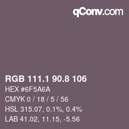 Color code: RGB 111.1 90.8 106 | qconv.com