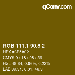 カラーコード: RGB 111.1 90.8 2 | qconv.com