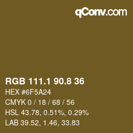 Color code: RGB 111.1 90.8 36 | qconv.com