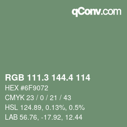 カラーコード: RGB 111.3 144.4 114 | qconv.com