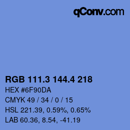 カラーコード: RGB 111.3 144.4 218 | qconv.com