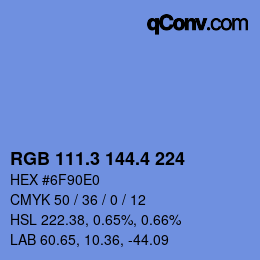カラーコード: RGB 111.3 144.4 224 | qconv.com