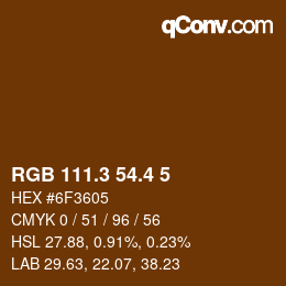カラーコード: RGB 111.3 54.4 5 | qconv.com