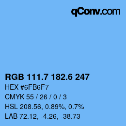 カラーコード: RGB 111.7 182.6 247 | qconv.com