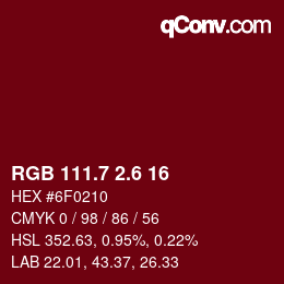 カラーコード: RGB 111.7 2.6 16 | qconv.com