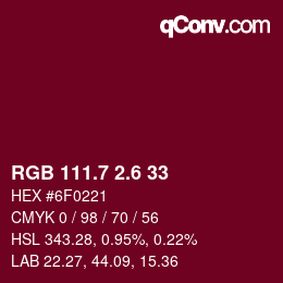 カラーコード: RGB 111.7 2.6 33 | qconv.com