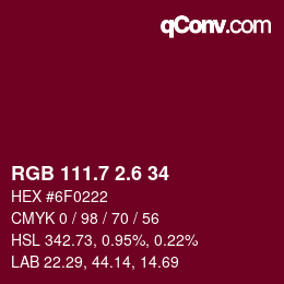 カラーコード: RGB 111.7 2.6 34 | qconv.com