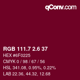 カラーコード: RGB 111.7 2.6 37 | qconv.com