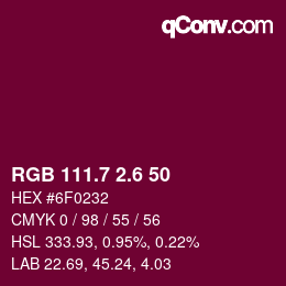 カラーコード: RGB 111.7 2.6 50 | qconv.com
