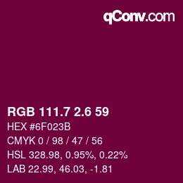 カラーコード: RGB 111.7 2.6 59 | qconv.com
