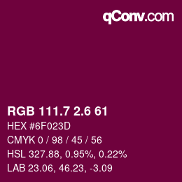 カラーコード: RGB 111.7 2.6 61 | qconv.com
