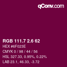 カラーコード: RGB 111.7 2.6 62 | qconv.com