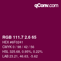 カラーコード: RGB 111.7 2.6 65 | qconv.com