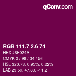 カラーコード: RGB 111.7 2.6 74 | qconv.com